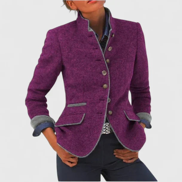 Women’s Tailored Stand-Collar Blazer