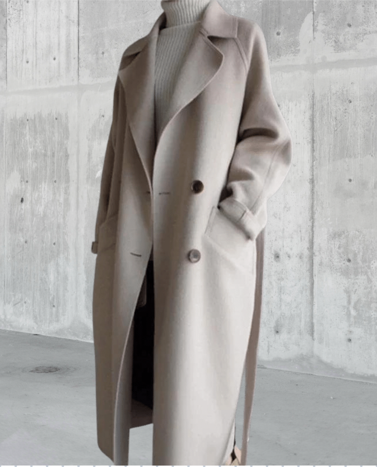 Women’s Oversized Longline Coat with Lapels