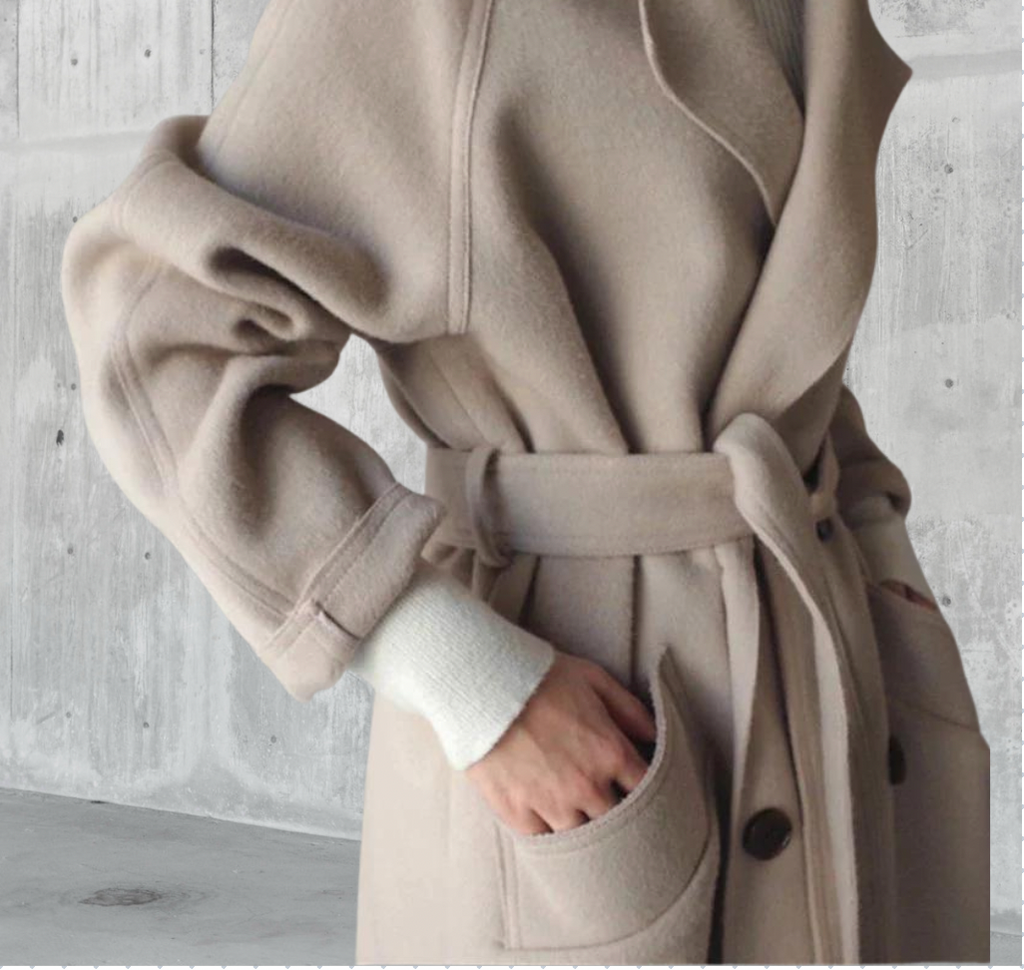 Women’s Oversized Longline Coat with Lapels