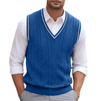 Men’s Cable-Knit V-Neck Sweater Vest