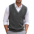 Men’s Cable-Knit V-Neck Sweater Vest