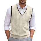 Men’s Cable-Knit V-Neck Sweater Vest
