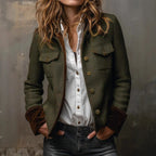 Women’s Military Jacket with Stand Collar