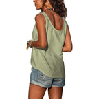 Women's Button Front Sleeveless Top