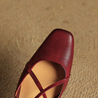 Women's Slingback Square Toe Block Heel Pumps