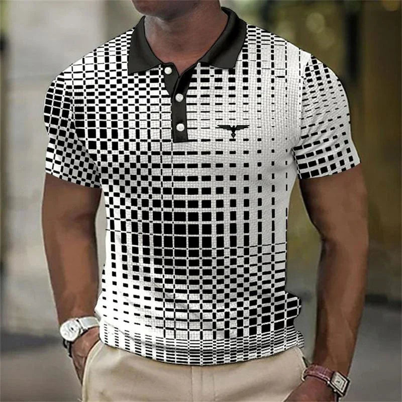Men's Geometric Pattern Polo