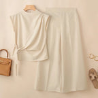 Women’s Wide-Leg Pant Set with Side Tie