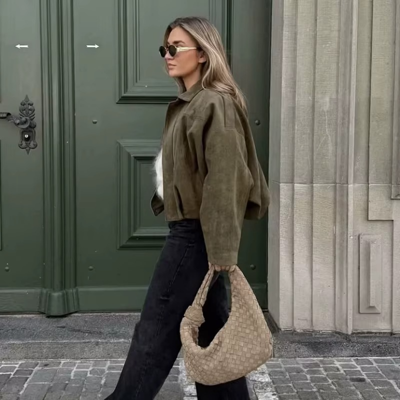 Women's Oversized Zip Front Bomber Jacket