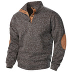 Men’s Stand Collar Elbow Patch Sweater