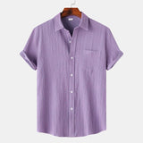 Men’s Textured Short Sleeve Button-Up Shirt