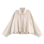 Women's Oversized Zip Front Bomber Jacket