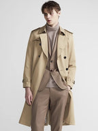 Men’s Double-Breasted Trench Coat with Belt