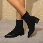 Women’s Pointed-Toe Block Heel Ankle Boots