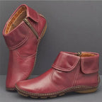 Women’s Contrast Strap Flat Ankle Boots