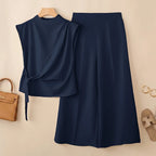 Women’s Wide-Leg Pant Set with Side Tie