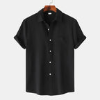 Men’s Textured Short Sleeve Button-Up Shirt