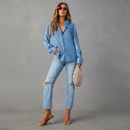Women’s Relaxed Fit Denim Button Shirt