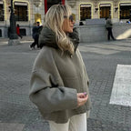 Women’s Oversized Hooded Short Jacket