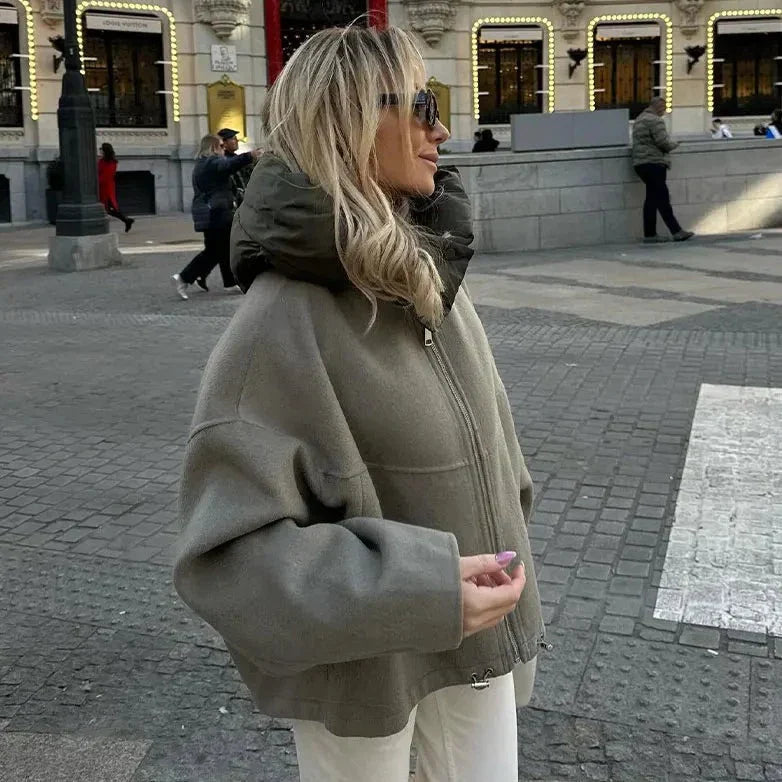 Women’s Oversized Hooded Short Jacket
