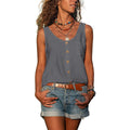 Women's Button Front Sleeveless Top