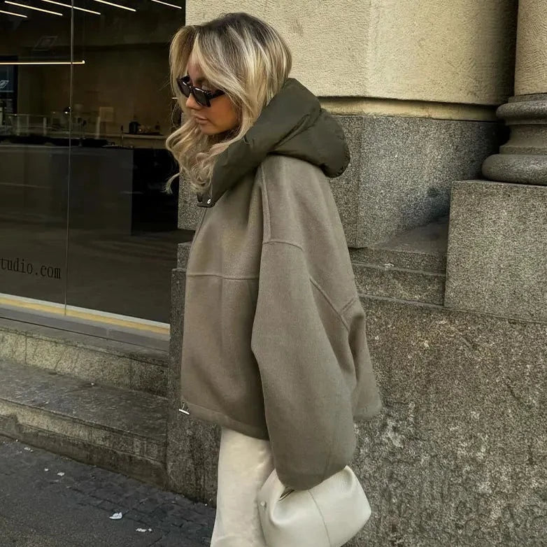 Women’s Oversized Hooded Short Jacket
