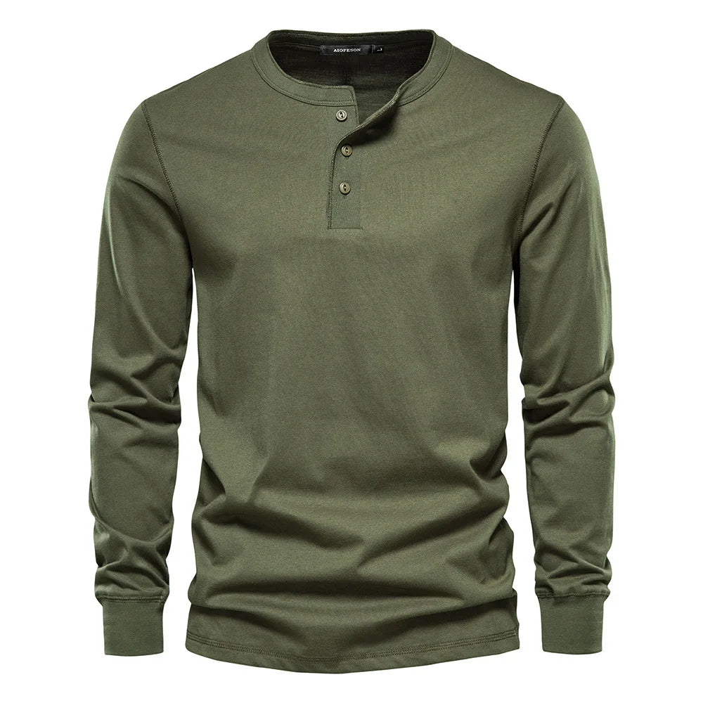 Men's Long Sleeve Henley Shirt