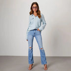 Women’s Relaxed Fit Denim Button Shirt