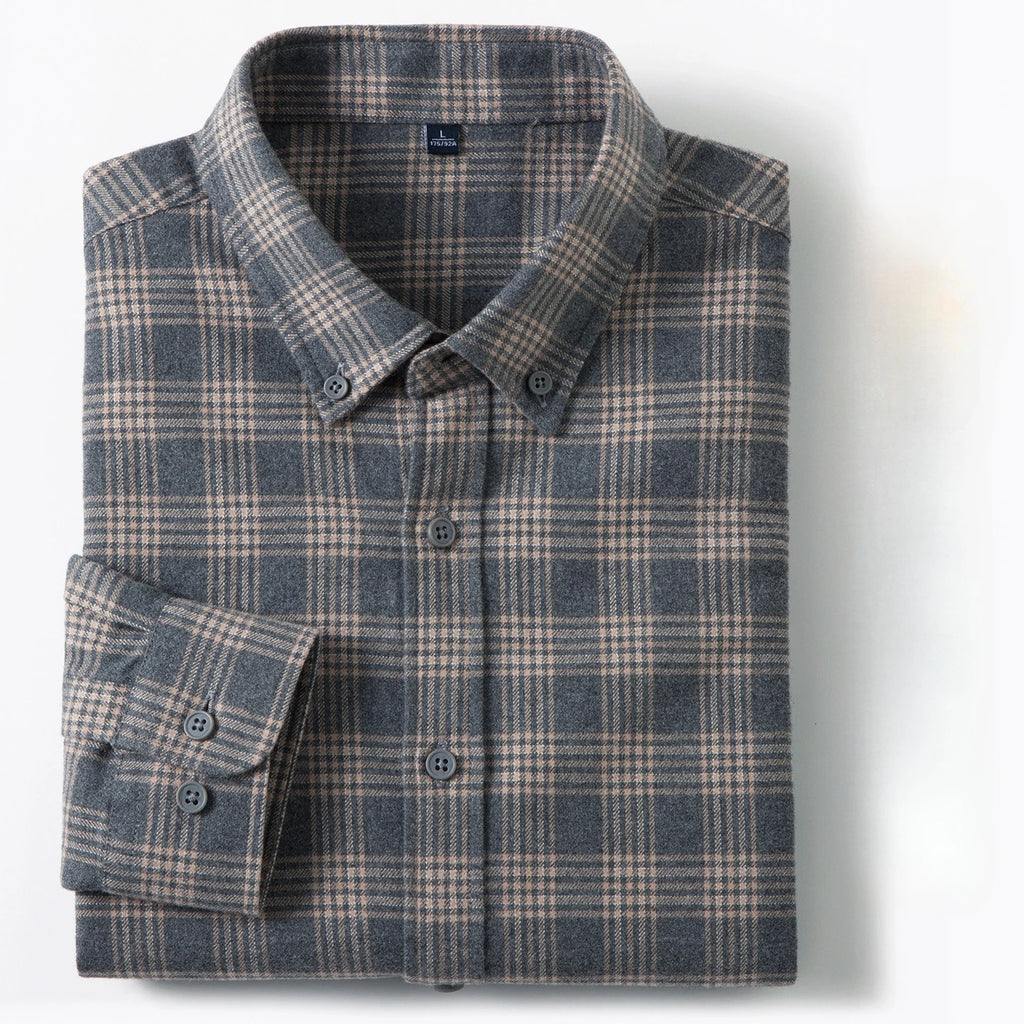 Men's Long Sleeve Plaid Button Down Shirt