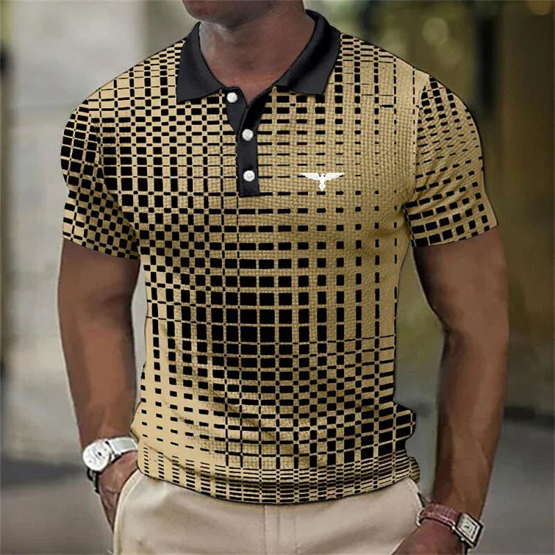 Men's Geometric Pattern Polo