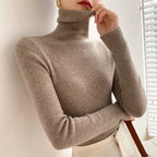Women’s Turtleneck Sweater with Ribbed Texture