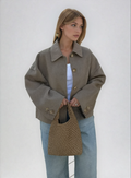 Women’s Oversized Collared Button-Front Jacket