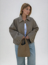 Women’s Oversized Collared Button-Front Jacket