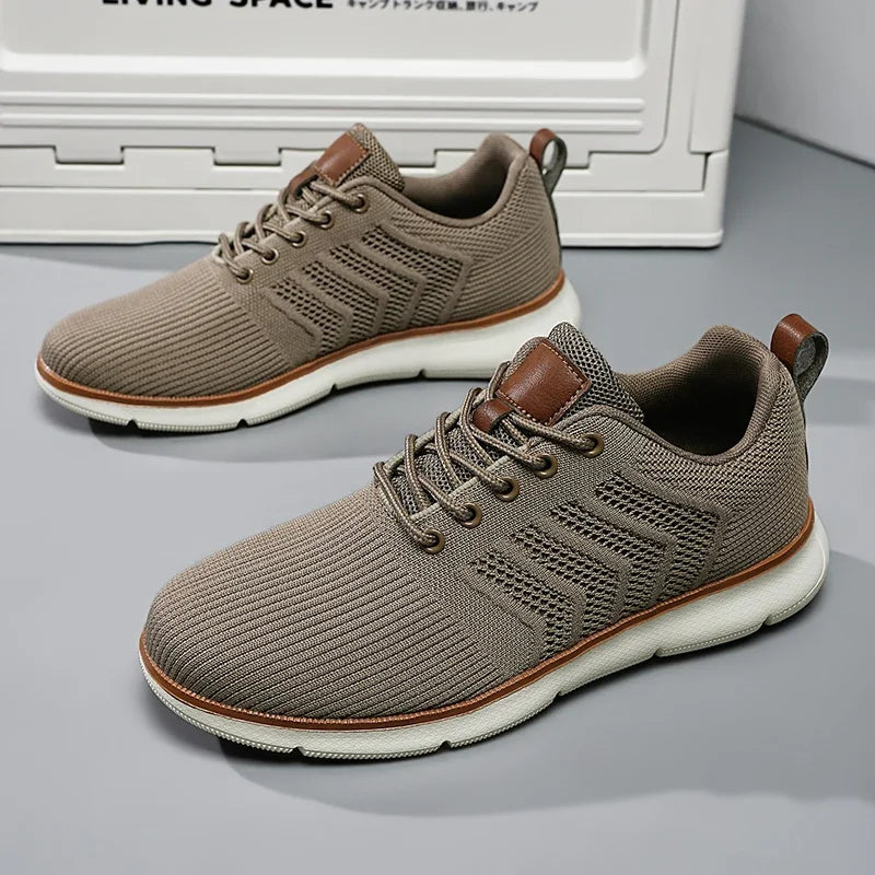 Men’s Mesh-Textured Lace-Up Sneakers