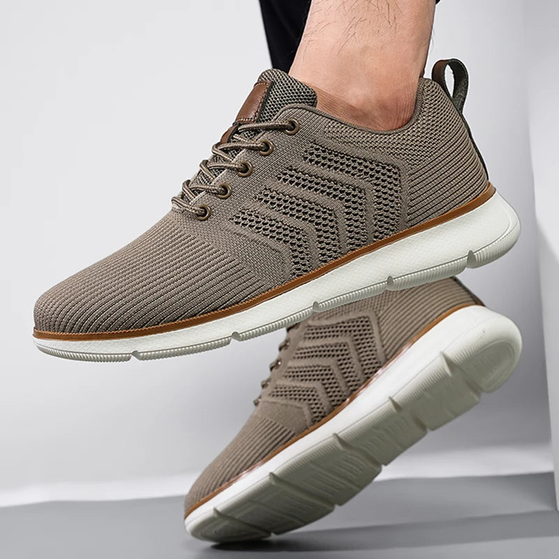 Men’s Mesh-Textured Lace-Up Sneakers
