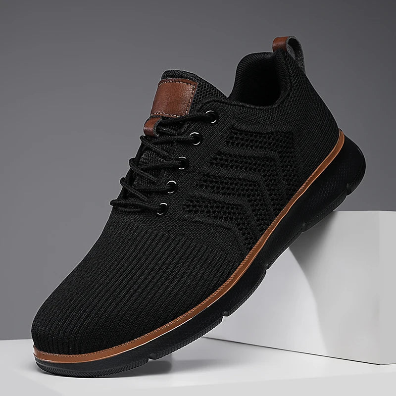 Men’s Mesh-Textured Lace-Up Sneakers