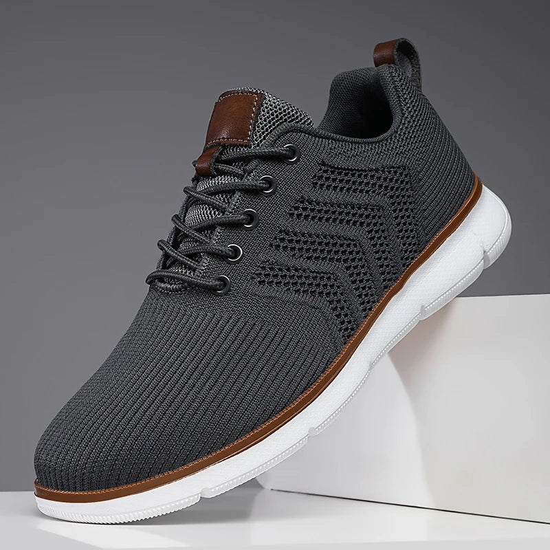 Men’s Mesh-Textured Lace-Up Sneakers