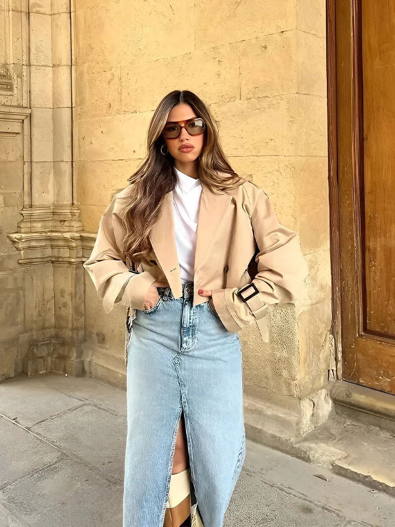 Women’s Cropped Trench Jacket
