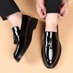 Men’s Glossy Tassel Platform Loafers