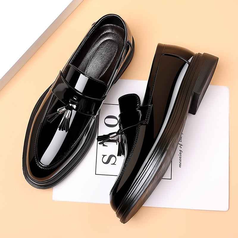 Men’s Glossy Tassel Platform Loafers