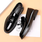 Men’s Glossy Tassel Platform Loafers