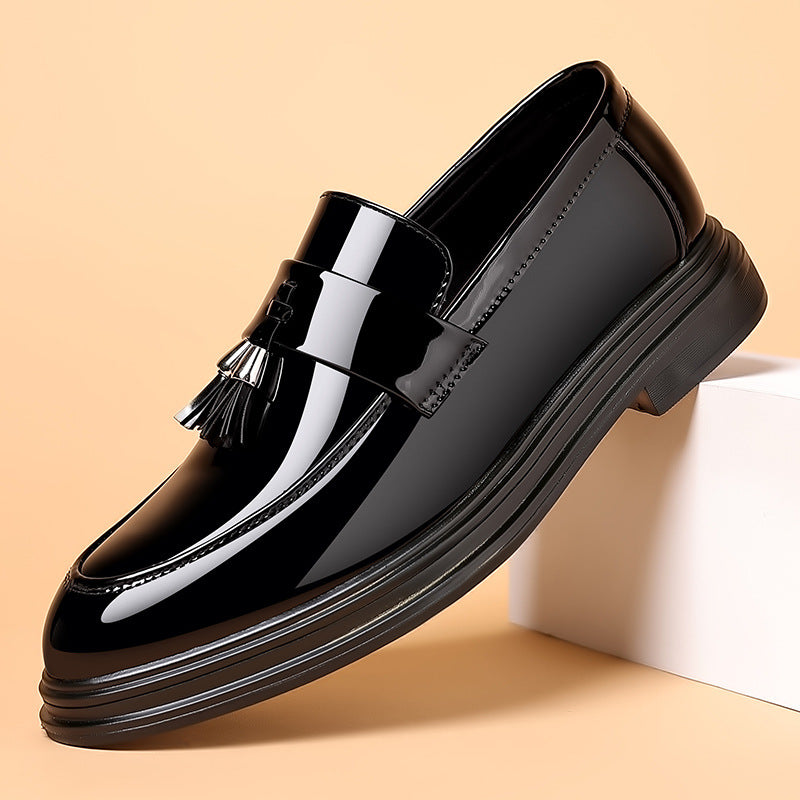 Men’s Glossy Tassel Platform Loafers