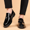 Men’s Glossy Tassel Platform Loafers