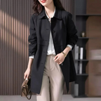 Women’s Longline Button-Front Trench Coat