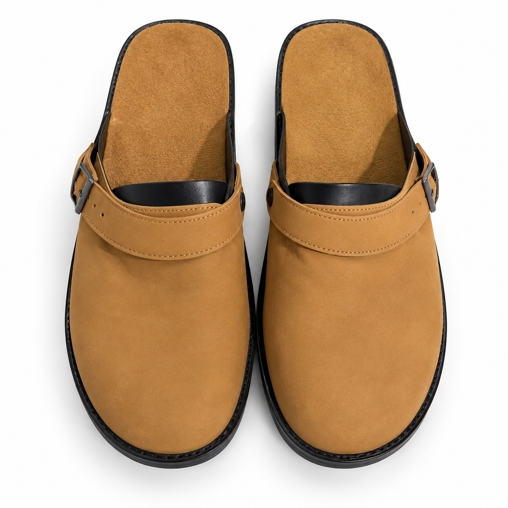 Men's Closed Toe Slip-On Sandals with Buckle