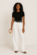 Women's High-Waist Wide Leg Tailored Trousers