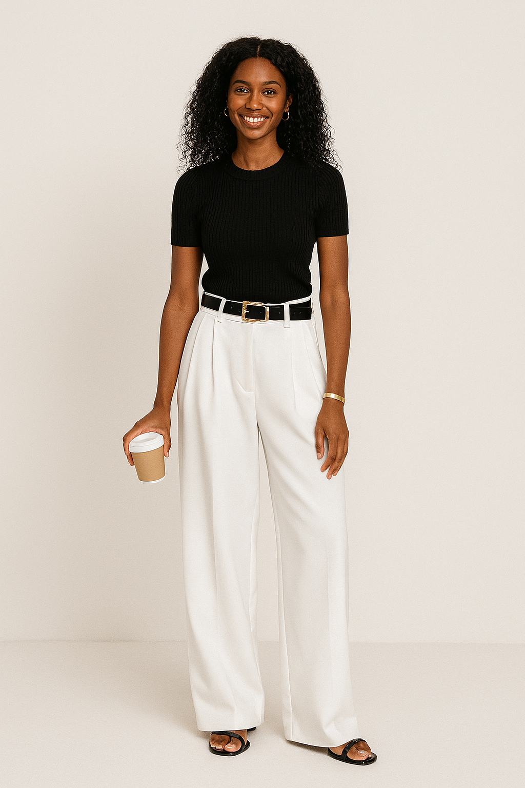 Women's High-Waist Wide Leg Tailored Trousers