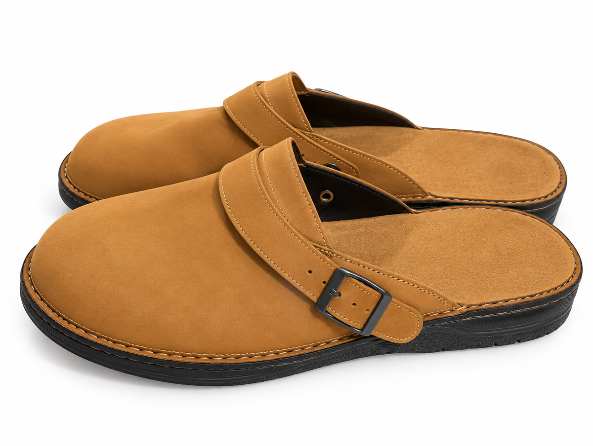 Men's Closed Toe Slip-On Sandals with Buckle