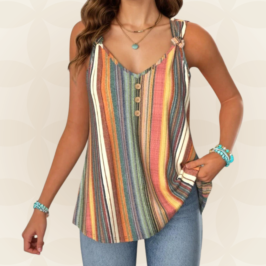 Women’s Striped Knotted Strap Top