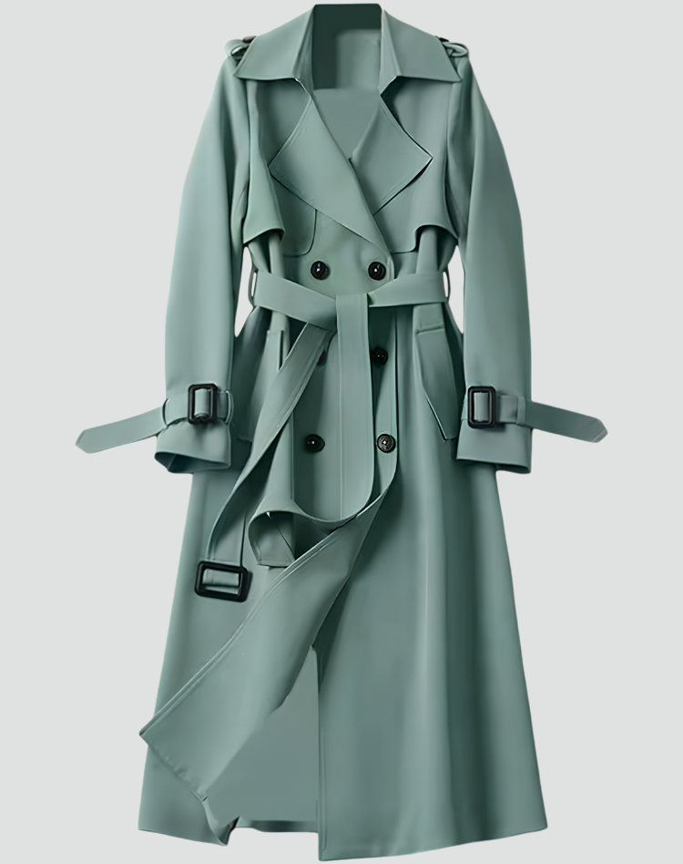 Women's Belted Double-Breasted Trench Coat