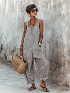 Women’s Relaxed Striped Overall Jumpsuit